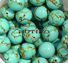 Bead Synthetic Turquoise, 12mm, pcs