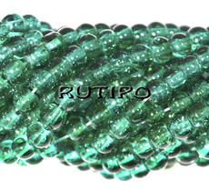 200шт, Бусины Cracкle MediumSeaGreen, 4мм