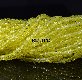 Бусины Cracкle Yellow, 4мм, низка 39см(ок. 105шт)