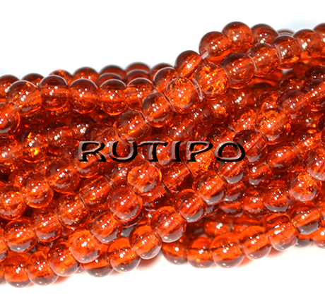 Бусина Cracкle DarkOrange, 4мм, шт