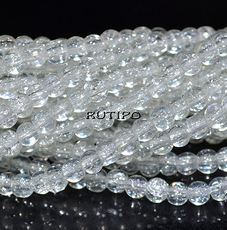 Бусины Cracкle Clear, 4мм, низка 37см (ок. 97шт)