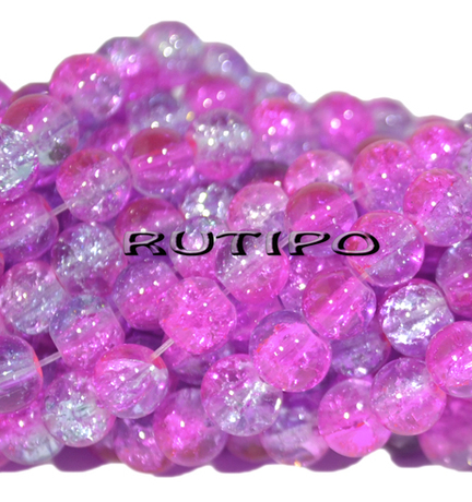 100шт, Бусины Crackle Magenta 6мм