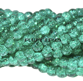 Бусина Crackle MediumSeaGreen 6мм, шт