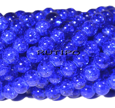 Бусина Crackle Blue 8мм, шт 