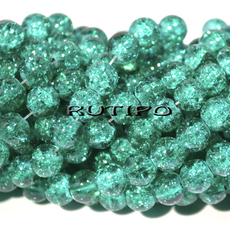500шт, Бусины Crackle MediumSeaGreen 8мм