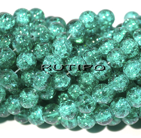 500шт, Бусины Crackle MediumSeaGreen 8мм