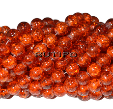 500шт, Бусины Cracкle DarkOrange, 8мм