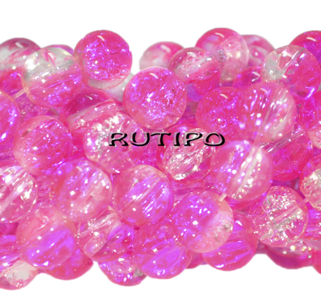 Бусина Crackle Magenta 10мм, шт