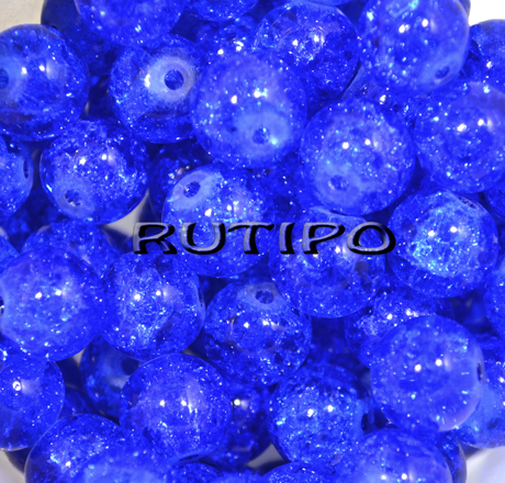 Бусина Crackle Blue 10мм, шт