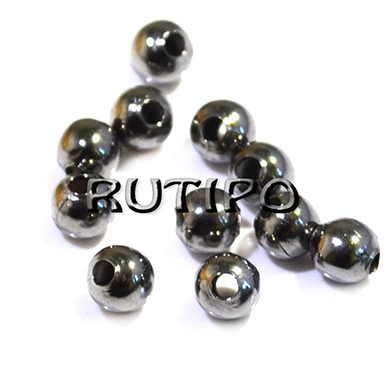 100шт, Бусины Gunmetal 4мм