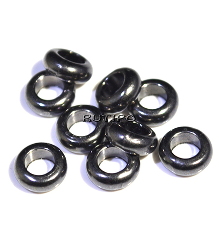 100шт, Бусины Gunmetal, 7*3мм