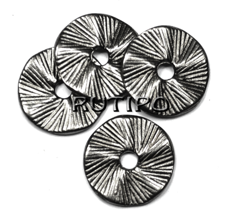 100шт, Бусины-диски Gunmetal, 13*1мм