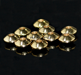 Намистина мед.сталь 24K Gold 6*3мм, шт