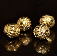 Stainless Steel bead 18k Gold Plated 9*8mm, pcs