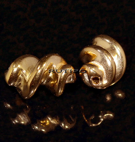 Бусина "Спираль" мед.сталь Golden(IP) 18*11мм, шт