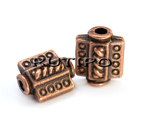 100шт, Бусины Antique copper 9*8мм