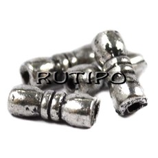 100шт, Бусины Antique Silver, 10*4мм