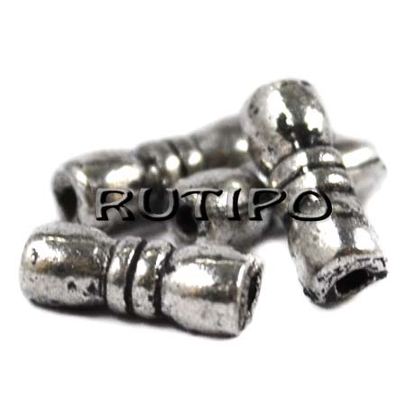 100шт, Бусины Antique Silver, 10*4мм
