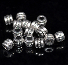 100шт, Бусины Antique Silver 5*4мм