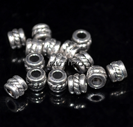 100шт, Бусины Antique Silver 5*4мм