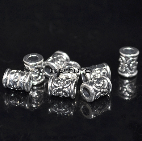 100шт, Бусины Antique Silver, 7*5мм