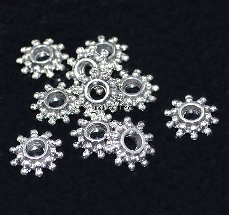 100шт, Бусины Antique Silver, 9*3мм