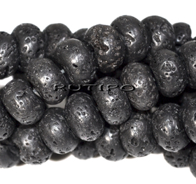 Lava bead (basalt), 12 * 8mm, pcs