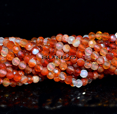 Faceted Carnelian beads, 3mm, about 130pcs/strand