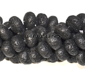 Lava bead (basalt), 10 * 6mm, pcs