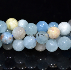 Aquamarine beads, 8-8.5mm, about 23pcs/strand