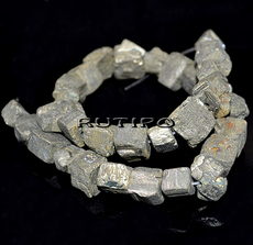 Бусины Пирит, 10-17мм, низка 39см (ок. 32шт)