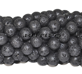 Lava bead (basalt) 8mm,  about 47pcs/strand