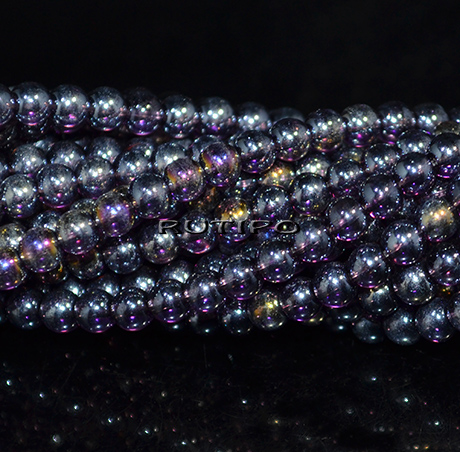 Бусины Rainbow Purple, 4мм, низка 38см (ок. 99шт)