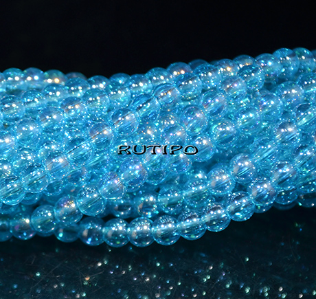 Бусины Rainbow DeepSkyBlue, 4мм, низка 38см (ок. 100шт)