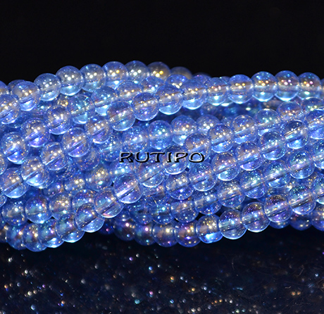 Бусины Rainbow RoyalBlue, 4мм, низка 37см (ок. 96шт)