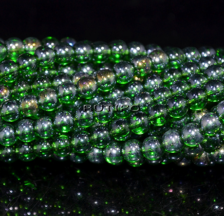 Бусины Rainbow Green, 4мм, низка 38см (ок. 99шт)