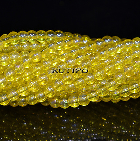 Бусины Rainbow Yellow, 4мм, низка 38см (ок. 99шт)