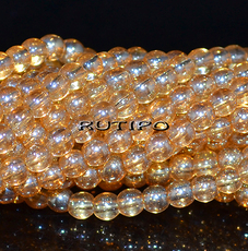 Rainbow Orange beads, 4mm, about 115pcs/strand