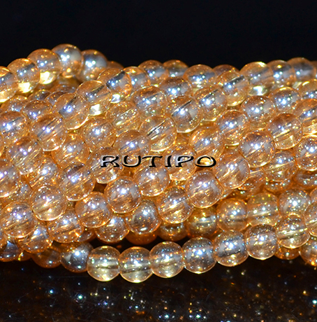 Бусины Rainbow Orange, 4мм, низка 40см (ок. 115шт)