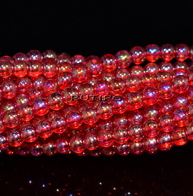 Намистини Rainbow Red, 4мм, нитка 38см(бл. 99шт)