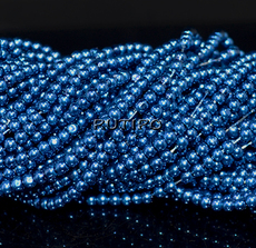 Стеклянный жемчуг SteelBlue, 3мм, низка 66см (ок. 220шт)