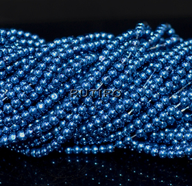Стеклянный жемчуг SteelBlue, 3мм, низка 66см (ок. 220шт)