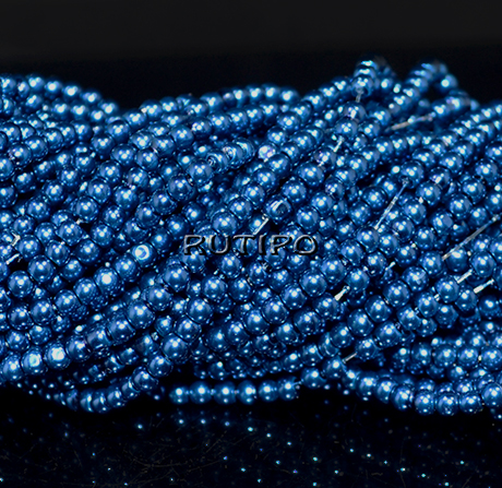 Стеклянный жемчуг SteelBlue, 3мм, низка 66см (ок. 220шт)