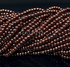 Скляні перли SaddleBrown, 3мм, нитка 66см (бл. 220шт)