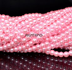 Стеклянный жемчуг Pink, 4мм, низка 80см (ок. 215шт)
