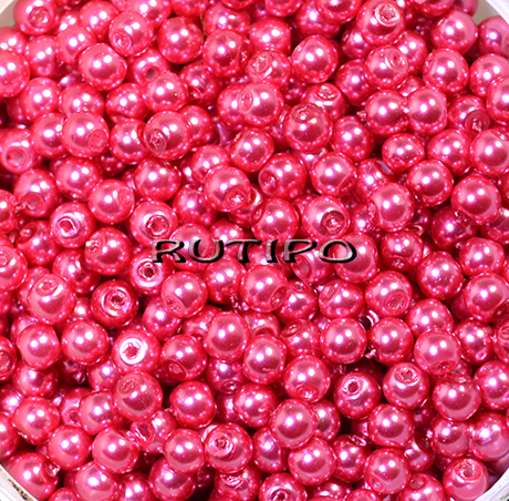 Стеклянный жемчуг PaleVioletRed, 4мм,шт 