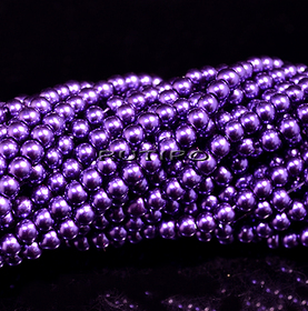 Стеклянный жемчуг Purple, 4мм, низка 80см (ок. 215шт)