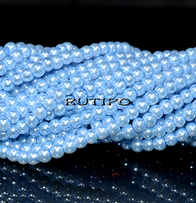 Стеклянный жемчуг SkyBlue, 4мм, низка 80см (ок. 215шт)
