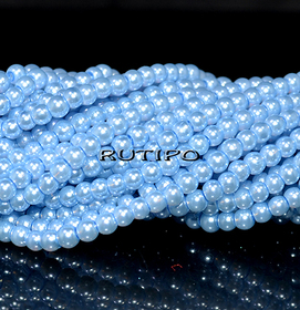 Скляні перли SkyBlue, 4мм, нитка 80см (бл. 215шт)
