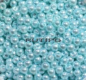Скляна перлина LightCyan, 4мм, шт